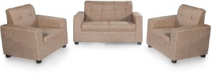 Furnicity Fabric 2 + 1 + 1 Beige Sofa Set