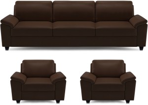 dolphin oxford leatherette 3 + 1 + 1 brown sofa set