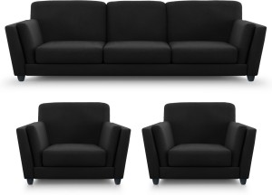 dolphin cabana fabric 3 + 1 + 1 black sofa set