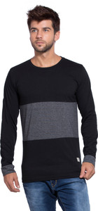 Alan Jones Solid Men's Round Neck Black T-Shirt
