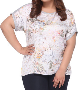 CALAE Casual Short Sleeve Floral Print Women's Multicolor Top