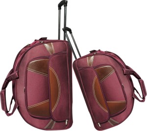 AdevWorld Stylish Polyes-foam Purple Luxury Double Pocket (25-21) Duffel Strolley Bag