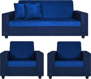 Comfy Sofa Classy Fabric 3 + 1 + 1 Blue Sofa Set