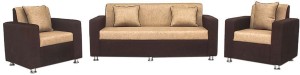 Comfy Sofa Classy Engineered Wood 3 + 1 + 1 Cream Sofa Set