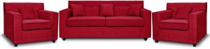 Comfy Sofa Classy Fabric 3 + 1 + 1 Bright Maroon Sofa Set