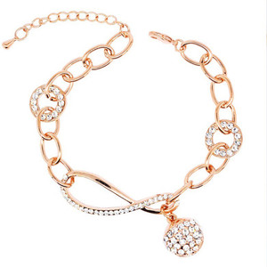 Nakabh Alloy Rose Gold Charm Bracelet