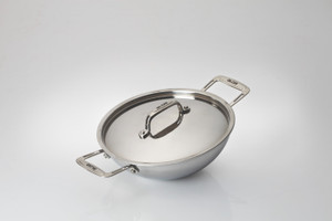 Alda Tri-Ply Stainless Steel Wok Pan with Lid Pot 2.5 L