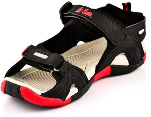 Lee Cooper Men Black Red Sports Sandals 