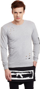 Fugazee Lifestyle Solid Men's Round Neck Grey T-Shirt