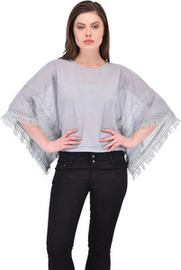 SVT ADA COLLECTIONS Casual Sleeveless Solid Women's Grey Top