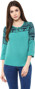Mayra Party 3/4th Sleeve Solid Women's Multicolor Top
