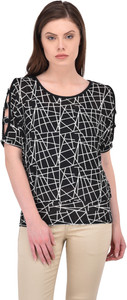 SVT ADA COLLECTIONS Casual Half Sleeve Solid Women's Black Top
