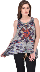 SVT ADA COLLECTIONS Casual Half Sleeve Solid Women's Grey Top