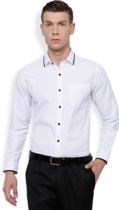 Mark Taylor Men's Solid Casual White Shirt