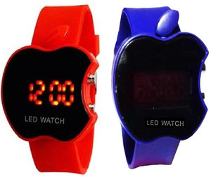 Fashion Gateway Apple shape kids (best for kids gift) pack of 2 Apple Shape Digital Watch - For Boys & Girls
