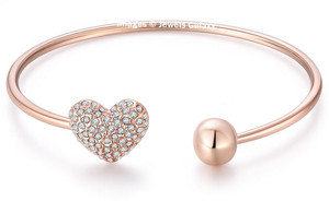 Jewels Galaxy Alloy Cubic Zirconia Rose Gold Charm Bracelet