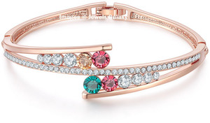 Jewels Galaxy Alloy Cubic Zirconia Rose Gold Charm Bracelet