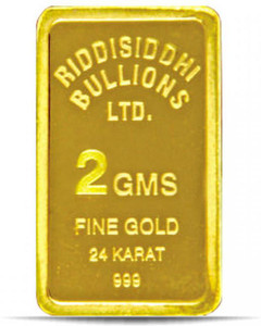 Candere 24 (9999) K 2 g Yellow Gold Bar