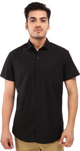 Bombay Casual Jeans Men's Solid Casual Black Shirt