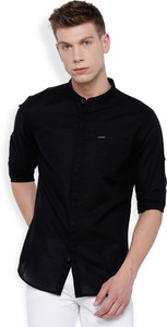 Locomotive Men's Solid Casual Black Shirt