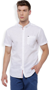 Locomotive Men's Solid Casual White Shirt