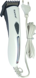 kemei km-201b (inbuilt-wired) function on direct electric plug in (non-rechargeable) hair  runtime: 45 min trimmer for men(multicolor)