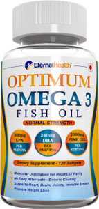 EternalHealth Omega 3 Fish Oil Capsules - 120 Softgel (360mg EPA, 240mg DHA Per Serving) -