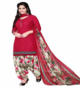 Reya Crepe Floral Print Salwar Suit Dupatta Material