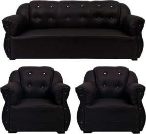 Comfy Sofa classy Leatherette 3 + 1 + 1 Brown Sofa Set