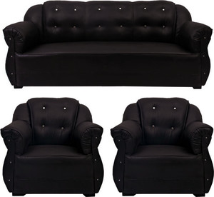 Comfy Sofa classy Leatherette 3 + 1 + 1 Brown Sofa Set