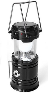 Empreus Solar Rechargeable Emergency Light + Torch Black Plastic Lantern