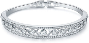 Jewels Galaxy Alloy Cubic Zirconia Platinum Charm Bracelet
