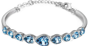 Yellow Chimes Metal Swarovski Crystal Rhodium Bracelet
