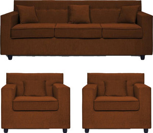 Comfy Sofa classy Fabric 3 + 1 + 1 Brown Sofa Set
