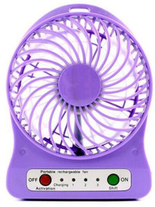 Cierie Rechargeable Desktop Fan Battery and USB Charge Cable Violet-1 USB Fan