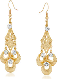 VK Jewels Unique Circular Patterned Cubic Zirconia Alloy Dangle Earring