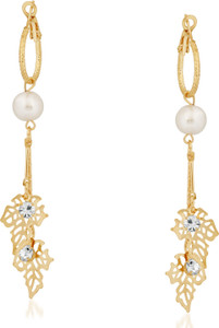 VK Jewels Leafy Pattern Cubic Zirconia Alloy Drop Earring
