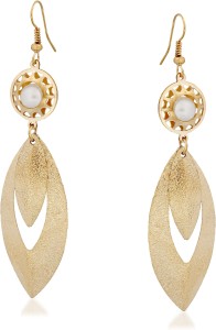 VK Jewels Designed Curved Oval Alloy Dangle Earring
