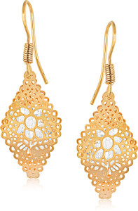 VK Jewels Inverted Cone Single Diamond Cubic Zirconia Alloy Dangle Earring