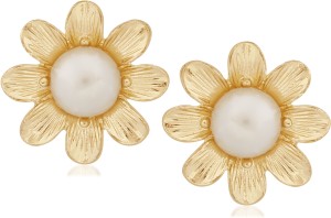 VK Jewels Pearl in Flower Alloy Stud Earring