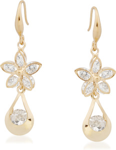 VK Jewels Charming Flower Cubic Zirconia Alloy Dangle Earring