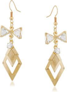 VK Jewels Bow Double Diamond Cubic Zirconia Alloy Drop Earring