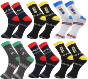 Ebiz Men's Striped Ankle Length Socks