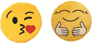 Skylofts Cute Hug Me Tight, Kissing Emoji Smiley Soft Cushions Stuffed Pillow - 38 cm