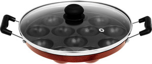 Orange Appam Patra with Glass lid Kadhai NA L