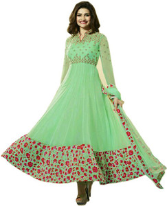 Bipolar Life Georgette Embroidered, Floral Print Semi-stitched Salwar Suit Dupatta Material