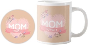 giftsmate gifts for mother | i love you mum ceramic mug(330 ml, pack of 2)