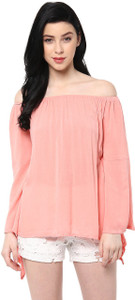 Honey By Pantaloons Casual Full Sleeve Solid Women's Pink Top