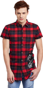 FUGAZEE Men's Checkered Casual Red Shirt