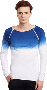 Fugazee Lifestyle Printed Men's Boat Neck Blue, White T-Shirt